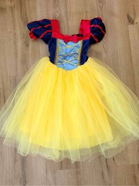 Girls' Snow White Inspired Yellow & Blue Tulle Princess Dress